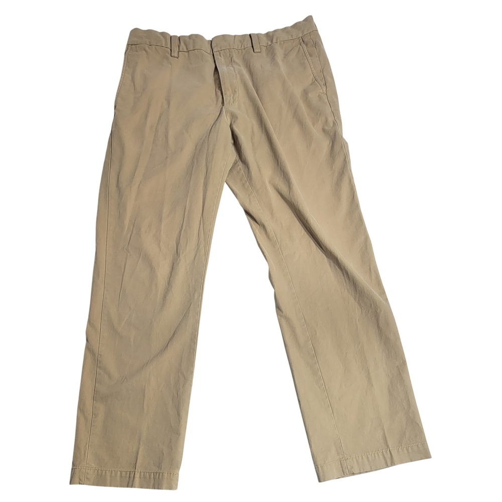 Banana Republic Emerson Chino Mens 34x32 Tan Khaki Straight Leg Cotton Pants